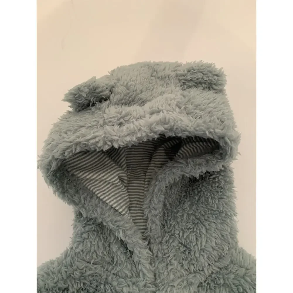 12 Months‎ Carters Blue Green Plush Fuzzy Full Zip Jacket Hooded Ears